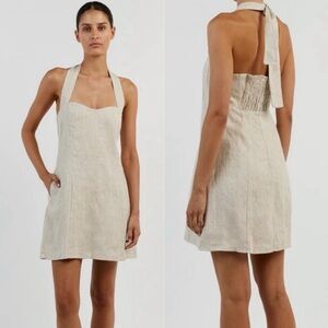 Dissh linen halter dress